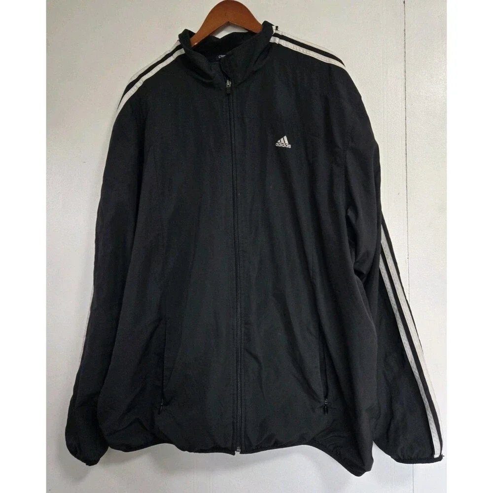 Vintage Adidas Jacket Mens 2XL Black White Clima365 Y2K‎ Retro
